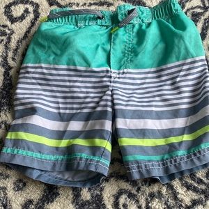 Teal gray and white boys swimsuit 3T